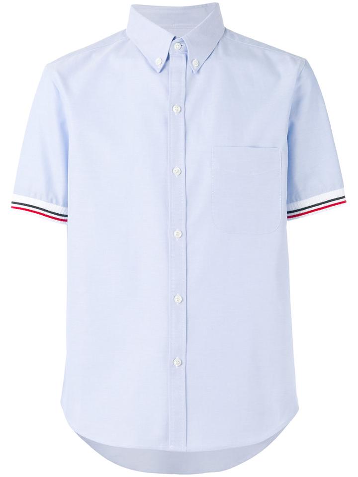 Moncler Gamme Bleu - Ribbed Cuff Shirt - Men - Cotton - 2, Blue, Cotton