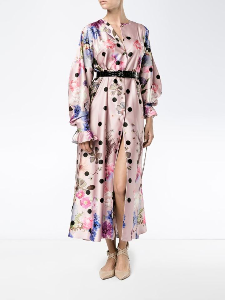 Natasha Zinko Floral Satin Maxi Dress