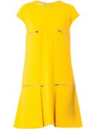 Stella Mccartney Zip Accent Crepe Dress, Women's, Size: 40, Yellow/orange, Spandex/elastane/acetate/viscose