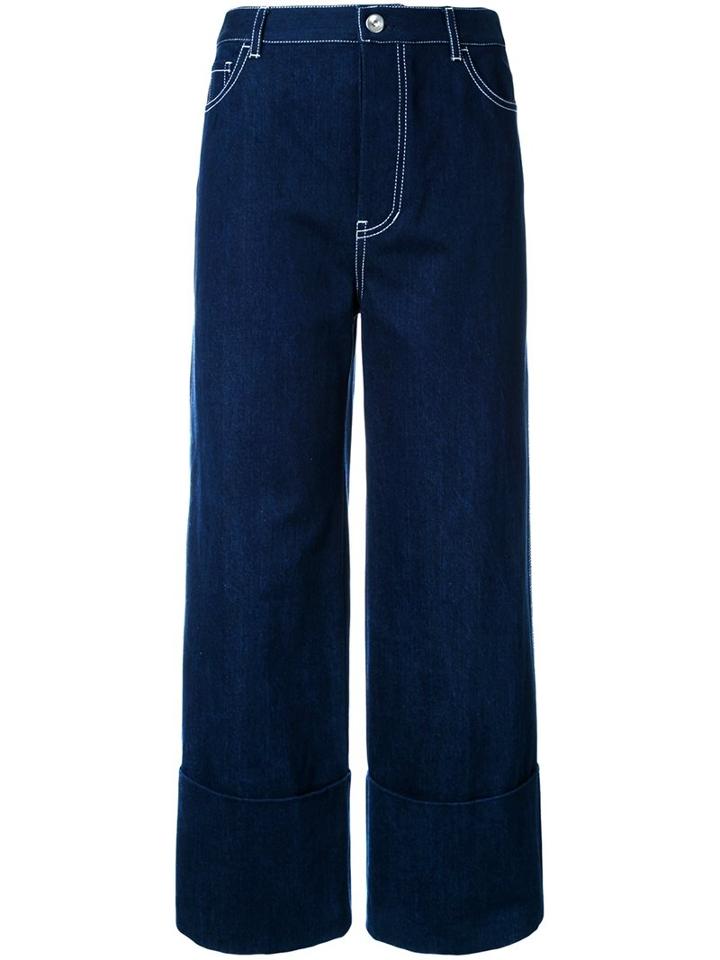 Le Ciel Bleu Wide Leg Jeans, Women's, Size: 38, Blue, Cotton