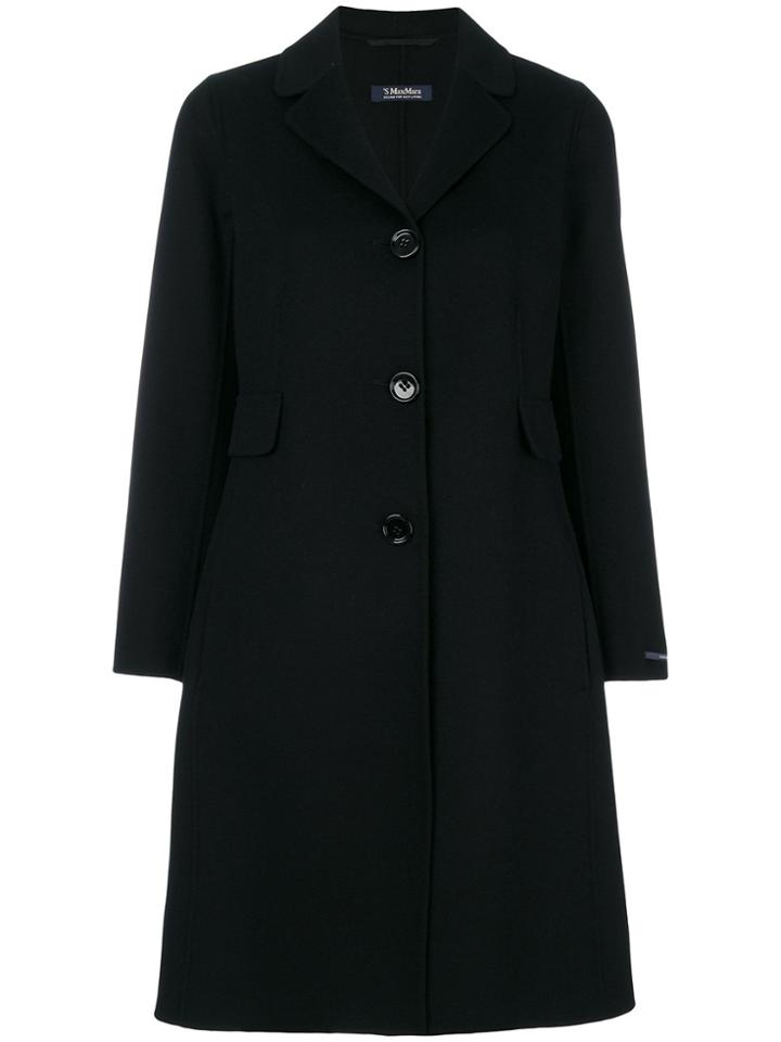 's Max Mara Flared Midi Coat - Black