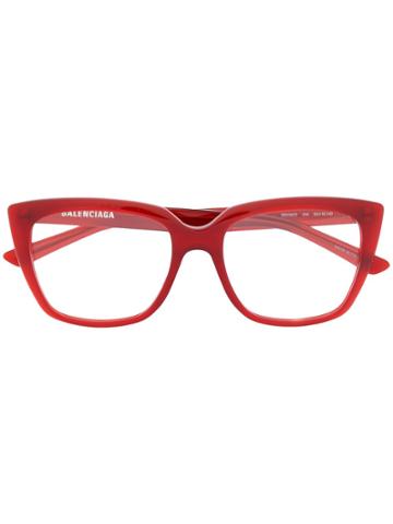 Balenciaga Eyewear Square Glasses - Red