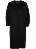 Carolina Herrera Cropped Sleeve Cocoon Coat - Black