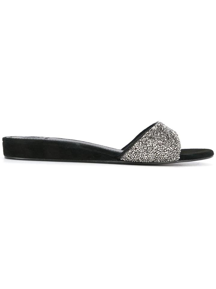 Tory Burch Crystal-embellished Mules - Silver