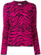 Saint Laurent Animal Patterned Jumper - Pink