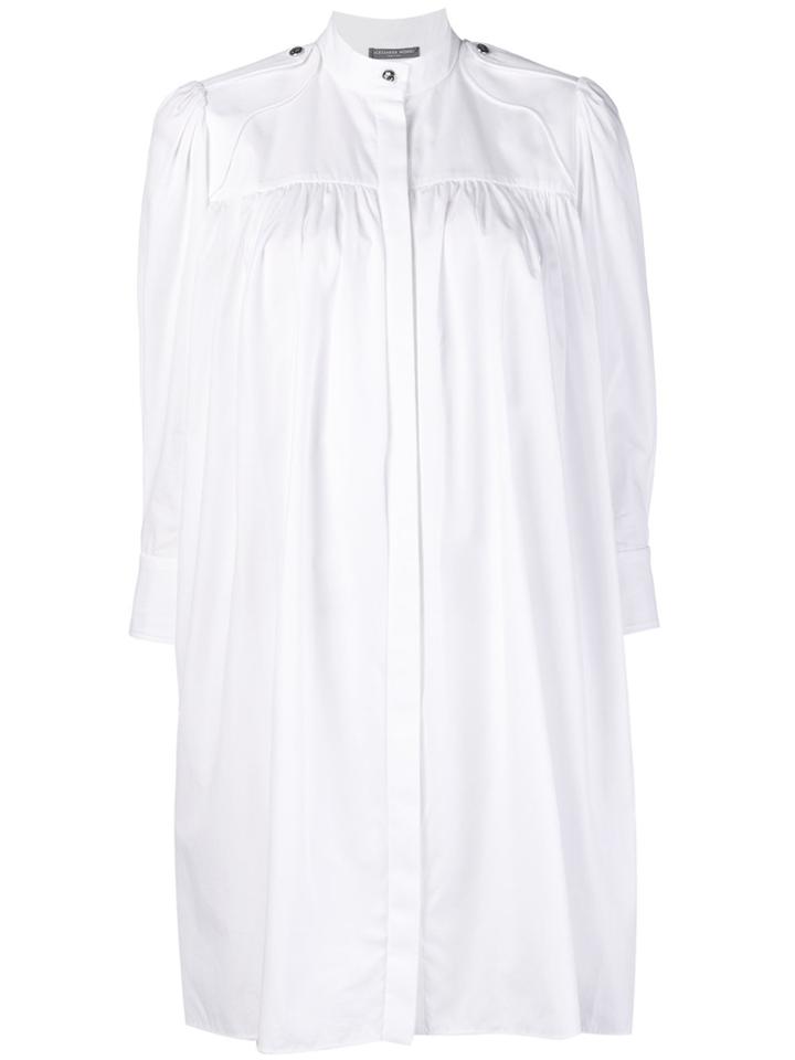 Alexander Mcqueen Band Collar Smock Dress - White