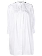 Alexander Mcqueen Band Collar Smock Dress - White