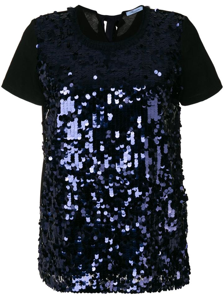 Blumarine Paillettes Embellished Blouse - Blue