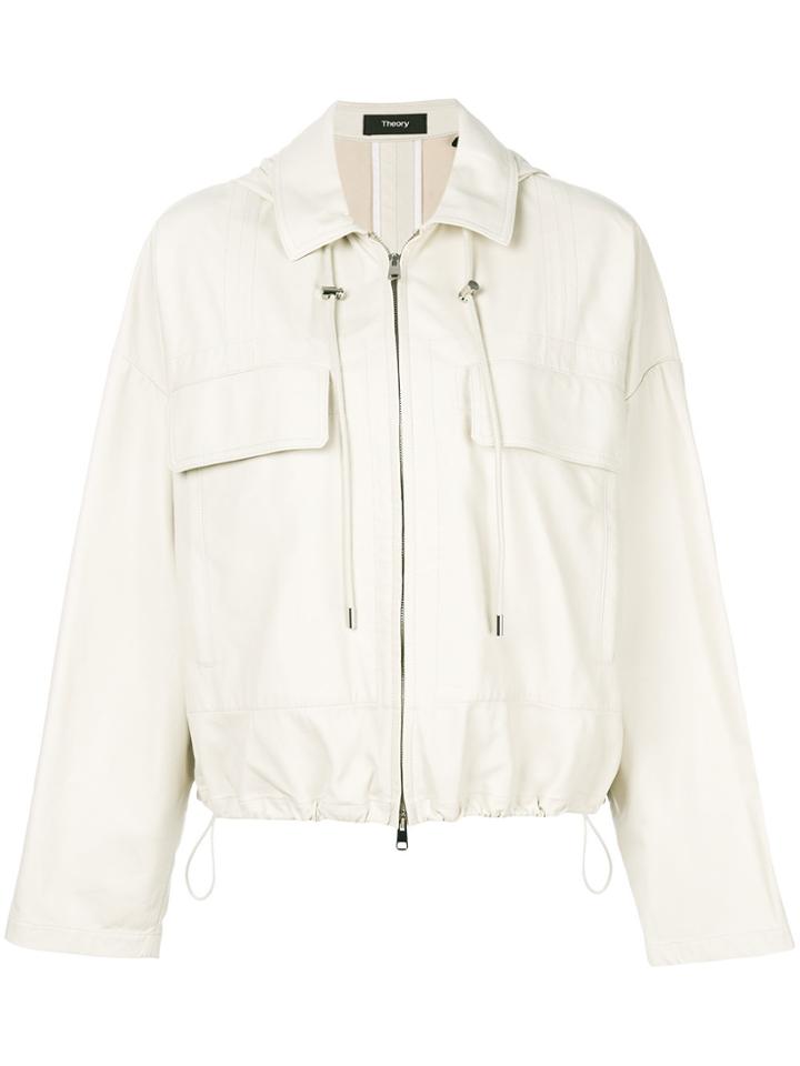 Theory Casual Leather Jacket - Nude & Neutrals