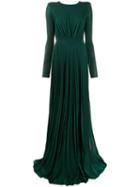 Elisabetta Franchi Long Metallized Dress - Green