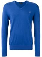 Polo Ralph Lauren V-neck Jumper, Men's, Size: Large, Blue, Cotton/cashmere