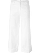 P.a.r.o.s.h. Cuffed Trousers, Women's, Size: Medium, White, Cotton/spandex/elastane