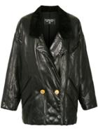 Chanel Vintage Quilted Double-breasted Leather Jacket - Black