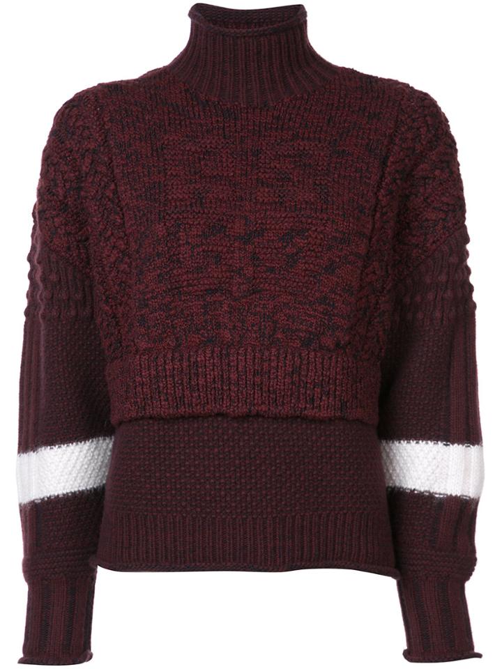 Givenchy Contrast Roll-neck Sweater - Red
