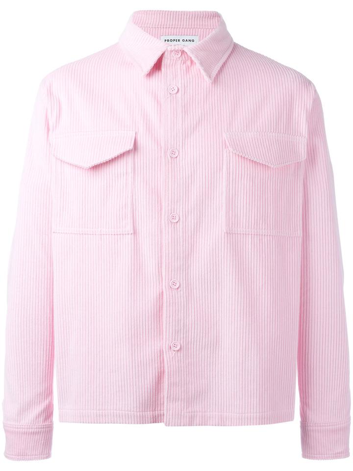 Proper Gang Ribbed Shirt Jacket, Men's, Size: Medium, Pink/purple, Cotton