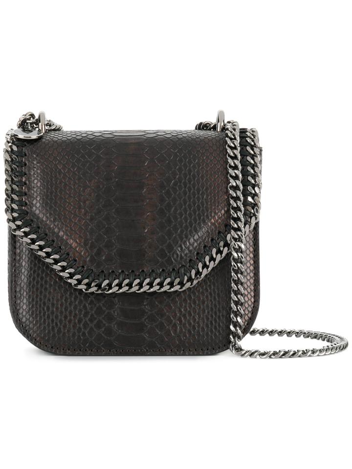 Stella Mccartney Falabella Box Crocodile-effect Shoulder Bag - Brown