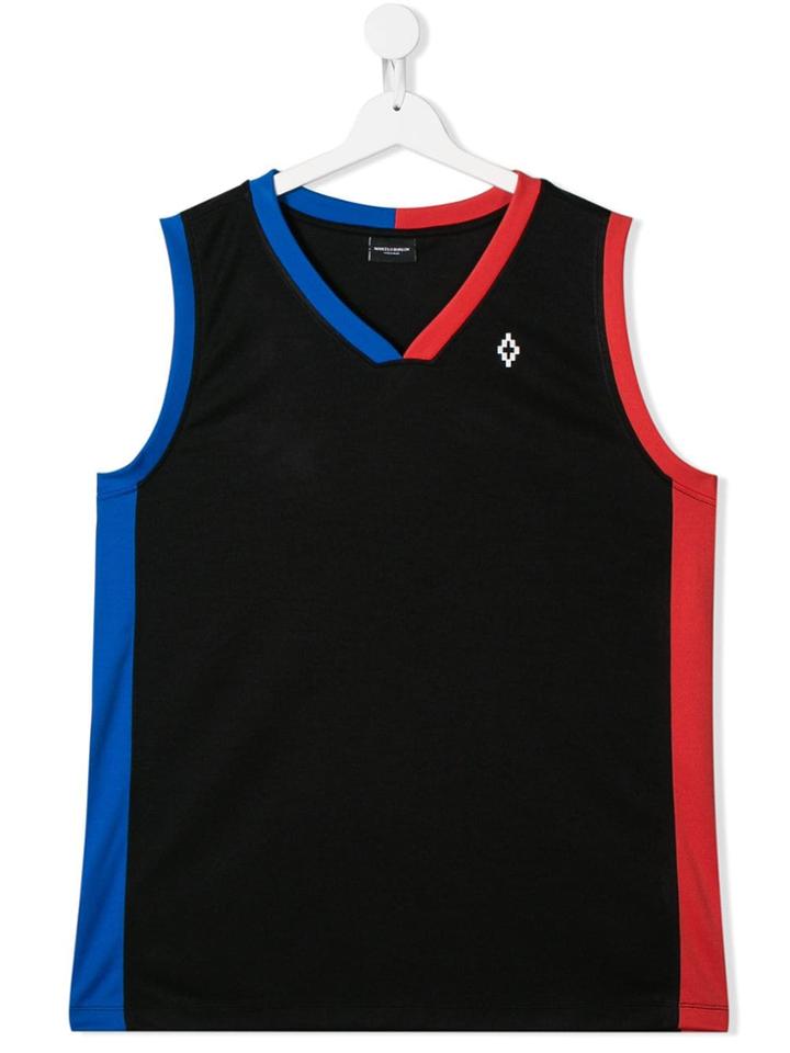 Marcelo Burlon County Of Milan Kids Teen Logo Print Tank Top - Black