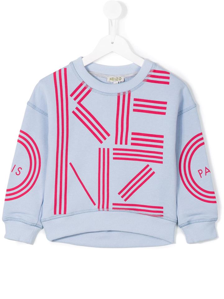 Kenzo Kids - Logo Print Sweatshirt - Kids - Cotton - 10 Yrs, Blue