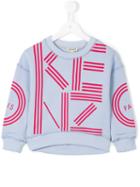 Kenzo Kids - Logo Print Sweatshirt - Kids - Cotton - 10 Yrs, Blue
