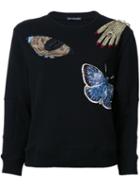 Alexander Mcqueen Embellished Sweatshirt, Women's, Size: 44, Black, Cotton