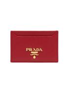 Prada Red Logo Leather Cardholder