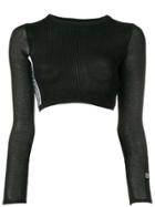 Adidas Ribbed Cropped Jumper - Black