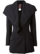 John Galliano Vintage Pinstripe Jacket, Women's, Size: 40, Black