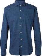 Barba Micro Print Shirt, Men's, Size: 44, Blue, Cotton