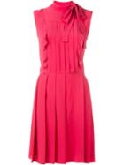 Cacharel Pleated Tie-neck Dress