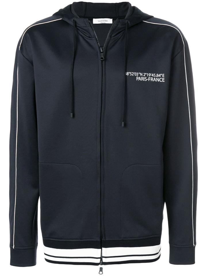 Valentino Paris-france Zip Hoodie - Black