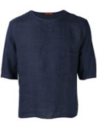 Barena Half Sleeve Pocket T-shirt, Men's, Size: 48, Blue, Linen/flax
