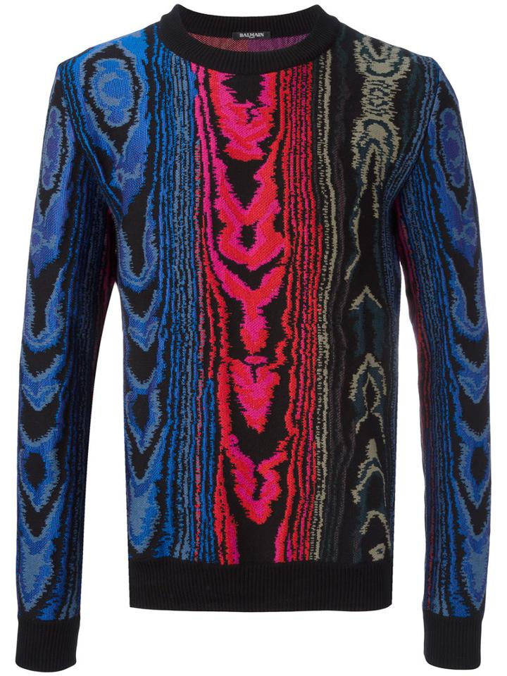 Balmain Intarsia Jumper, Men's, Size: Large, Cotton/viscose