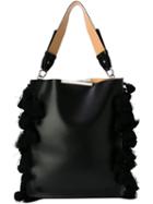 No21 Pom Pom Shoulder Bag, Women's, Black, Calf Leather