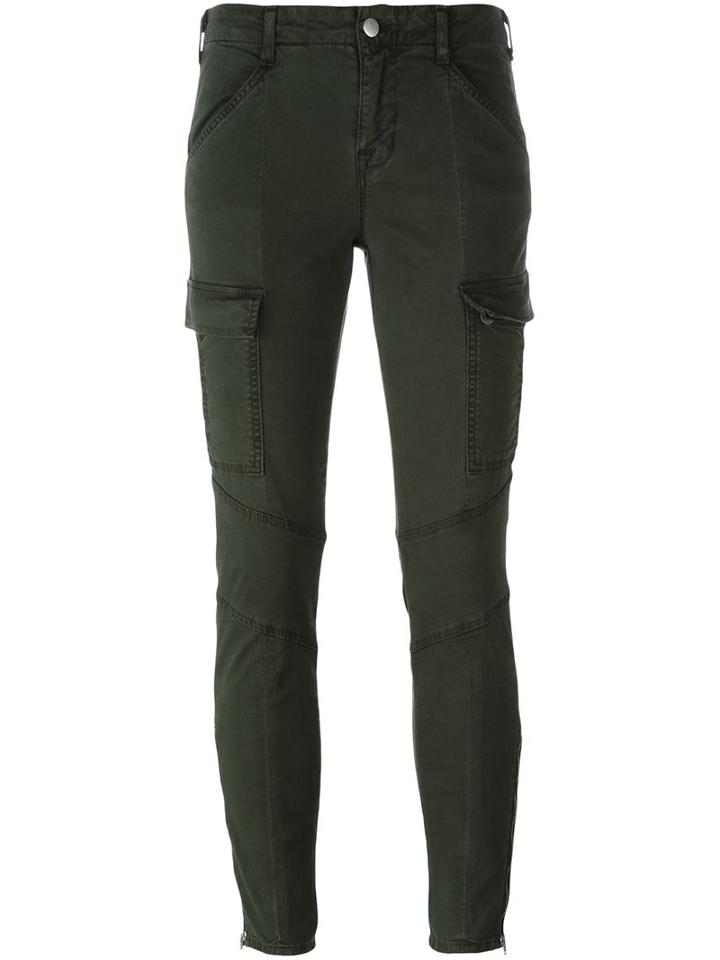 J Brand Mid-rise Skinny Cropped Trousers, Women's, Size: 28, Green, Cotton/spandex/elastane