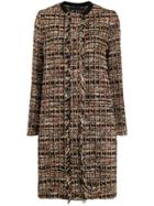 Etro Fringed Tweed Coat - Brown