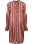 Isabel Marant Étoile Striped Collarless Shirt Dress - Red