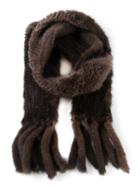 Liska Fringed Scarf, Women's, Mink Fur