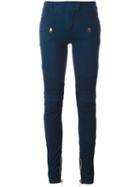 Balmain Biker Jeans, Women's, Size: 38, Blue, Cotton/polyester/spandex/elastane