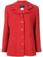 Chanel Pre-owned Long Sleeve Tweed Jacket - Red