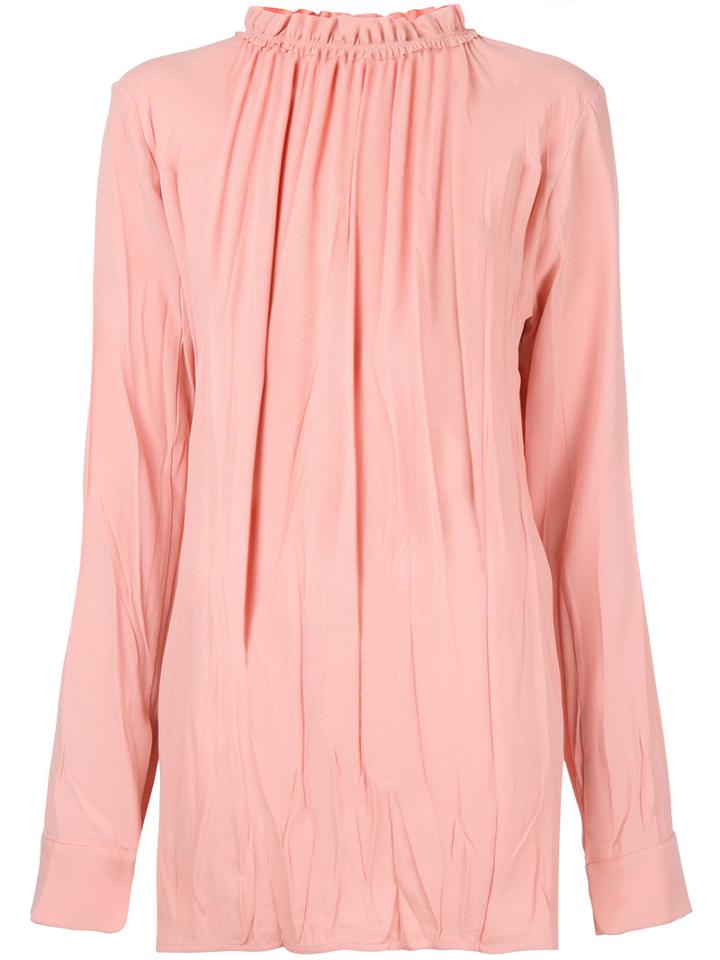 Marni - Ruffled High Neck Blouse - Women - Acetate/viscose - 42, Women's, Red, Acetate/viscose