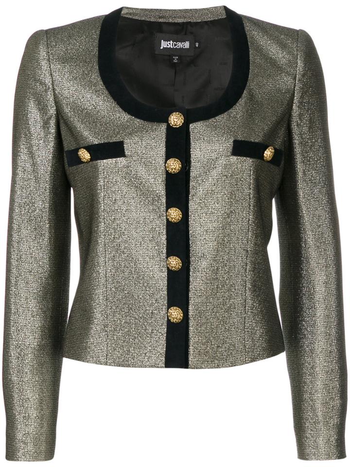 Just Cavalli Metallic Effect Cropped Jacket