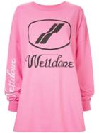 We11done Logo Print Sweatshirt - Pink