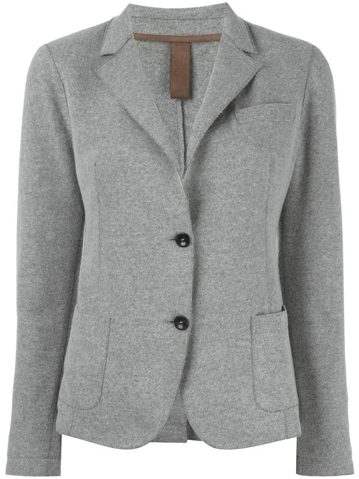 Eleventy Single Breasted Blazer, Women's, Size: 46, Grey, Polyamide/acetate/viscose/virgin Wool