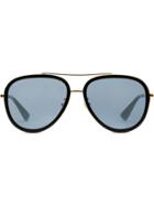 Gucci Eyewear Occhiali Da Sole Aviator In Metallo - Black