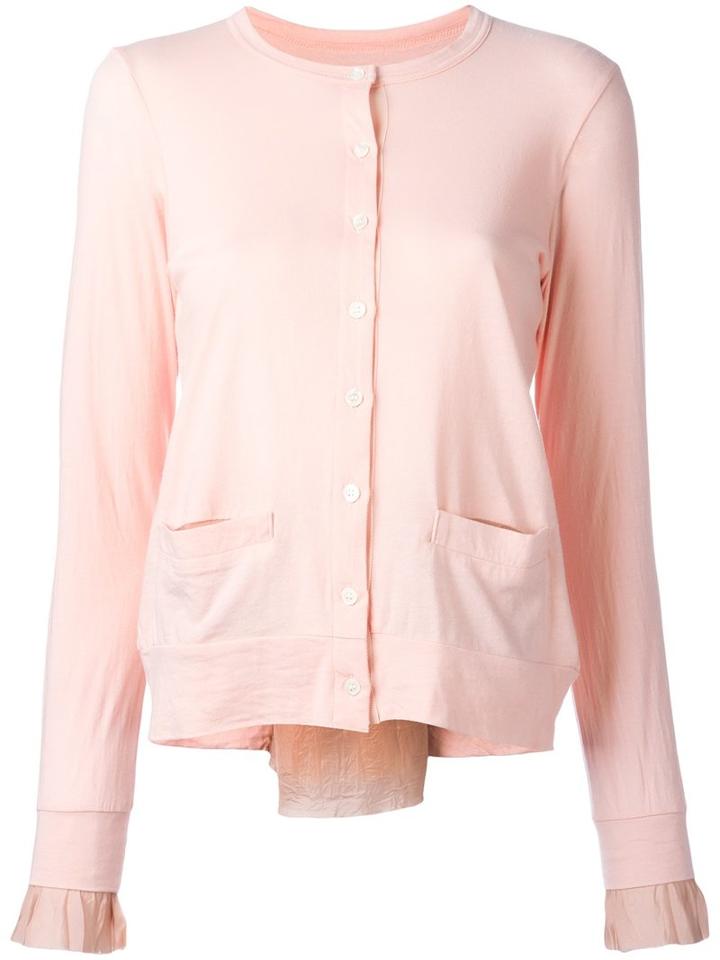 Sacai Cupro Insert Cardigan, Size: 1, Pink/purple, Cotton/polyester/cupro