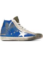Golden Goose Deluxe Brand Francy Hi-top Sneakers, Men's, Size: 41, Blue, Cotton/leather/rubber