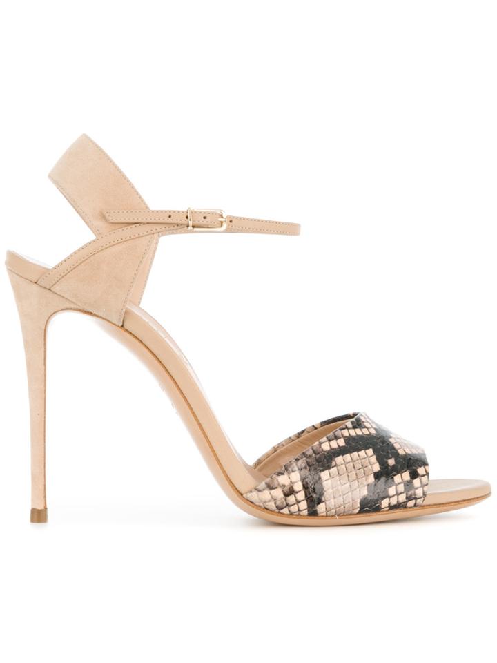 Casadei Snakeskin Sandals - Nude & Neutrals