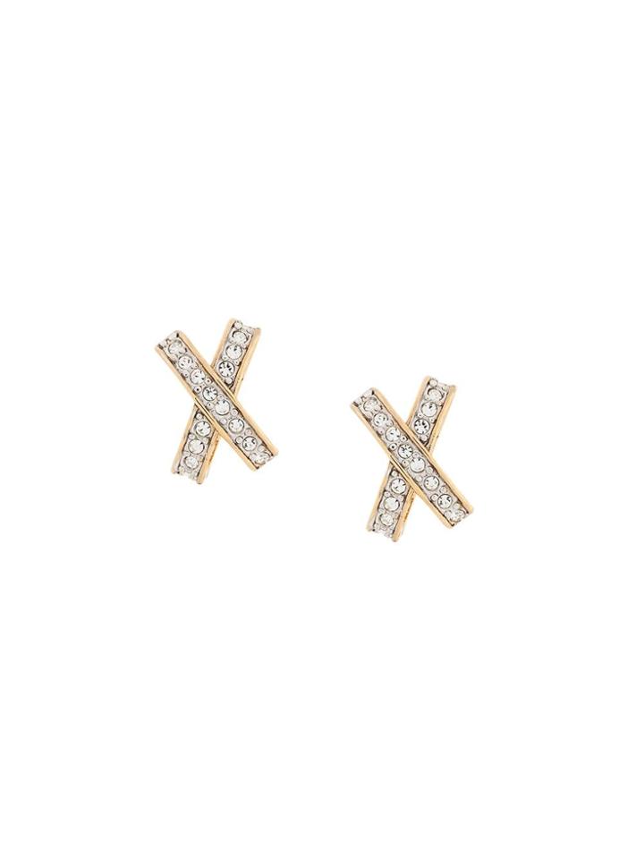 Nina Ricci Pre-owned 1980's Crisscross Earrings - Gold