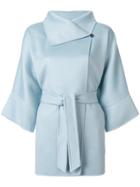 Max Mara Three-quarter Sleeve Coat - Blue