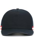 Bally Contrast Stripe Baseball Cap, Men's, Size: 58, Blue, Cotton/lamb Skin